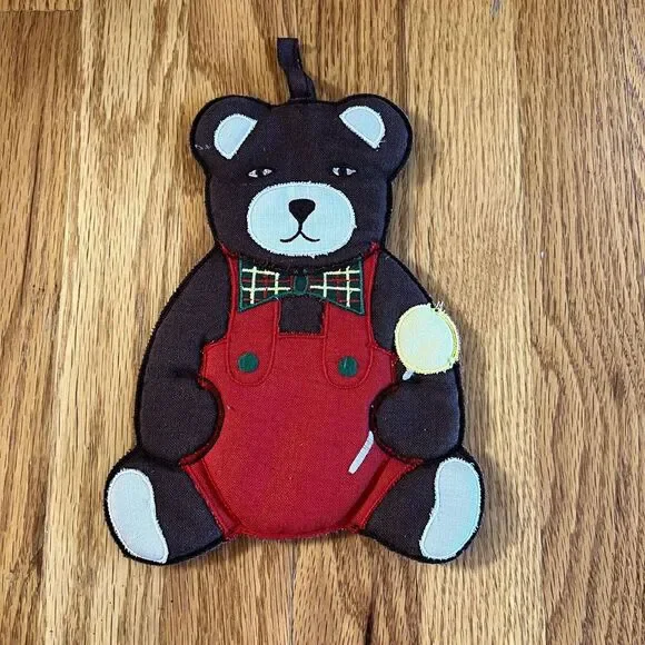 Christmas Hot Pad Set Bear Tree Poinsettia Pot Holder Trivet Kitchen Decor - Picture 4 of 6